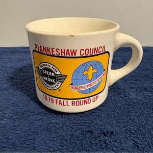 BSA PIANKESHAW COUNCIL 1979 Fall Round Up Steak & Shake Coffee Cup Boy Scouts